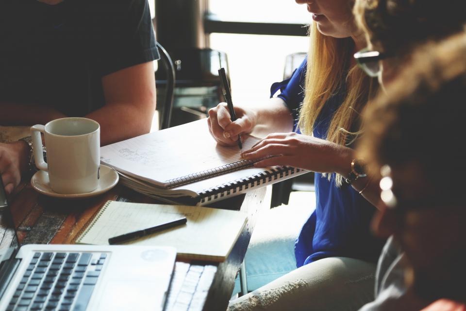 Product sales support meeting with clients