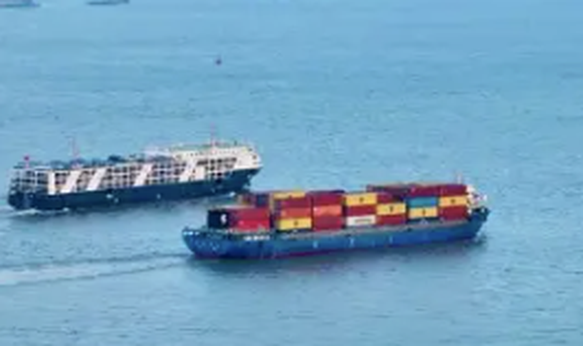 Waterway transport container ship